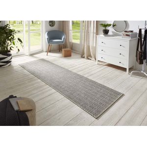 Loper binnen & buiten sisal-look Nature - grijs/antraciet 80x150 cm