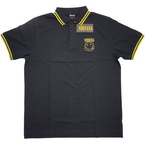 Nirvana - Happy Face Polo shirt - 2XL - Zwart
