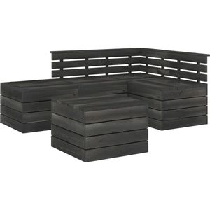 vidaXL 5-delige Loungeset donkergrijs grenenhout Tuinmeublesets - Lounge Set - Pallets Meubels - Buitendecoratie - Grenenhouten Meubel