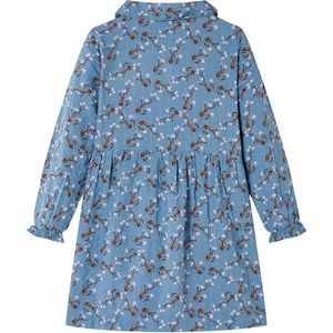 Kinderjurk met lange mouwen - Maat 92 - Petrol Kinderjurk - Meisjesjurk - Petroleum Blauw - Jurkje - Langmouwig