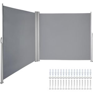 Intrekbare - zijluifel - Outdoor Patio Screen Privacy Divider - Tuin Terras Zonnescherm Windscherm - Gray - Double - 160X600cm