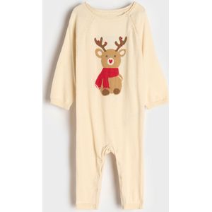 Kersttrui Baby Romper / Jumpsuit | Kerst Cadeau | Crème | Maat 86