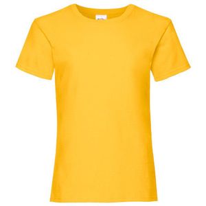 Fruit Of The Loom Meisjes Kinder Valuegewicht T-shirt  Korte Mouwen (2 stuks) (Zonnebloem Geel)