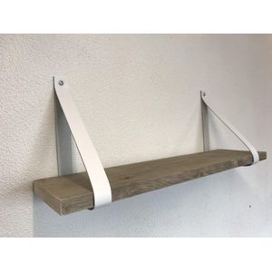 leren plankdragers wit. Plankendragers Echt wit leer – Perfect voor steigerhouten planken – Set van 2 Echt lederen plankendragers