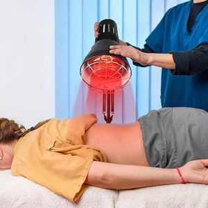 Verlichting van spierpijn met Rood licht infraroodlamp - constante temperatuur warmtestraler met standaard