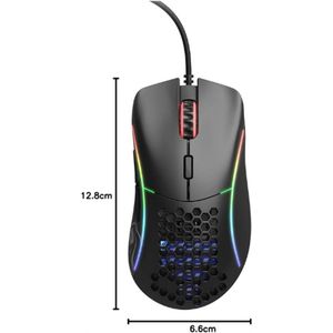 Gaming Model D Bedrade Gaming Muis - 68g Superlicht Honingraat Ontwerp - RGB Verlichting - Ergonomisch - Pixart 3360 Sensor - Omron Schakelaars - PTFE Voetjes - Mat Zwart