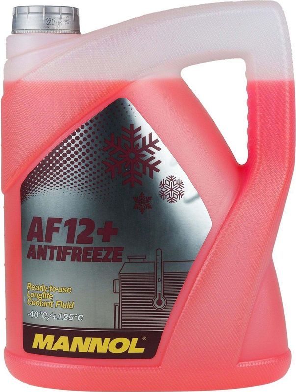 AG12+ Anti-vries/koelvloeistof ( 5 liter ) ( G12 ) Mannol ( -40°C / +125 ) ( Rood ) (4012) Mannol (MN4012-5) Mannol