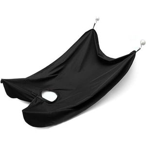 Baardschort Baardschort Vangt baard en haar op, Waterdichte baardschort Vangt baard en haar op, Baardschort met zuignappen voor spiegel, Laat je badkamer schoonmaken, Zwart