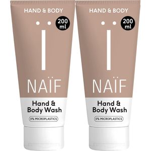 Naïf - Hand & Body Wash Voordeelset - Reinigt je huid zacht - Geur van lavendel en bergamot - 2x 200ml