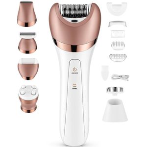 Nince - Epileerapparaat dames - Epilator Gezicht - Epilator- 6 Opzetstukken - Ladyshave - Gezichtsreiniger - Ontharingsapparaat - Usb Oplaadbaar