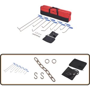 vidaXL Uitdeukset - 16-delig - RVS - Inclusief accessoires Uitdeuktool - Uitdeuksysteem - Deukreparatie - Autoschadeherstel - Carrosserie Repareren