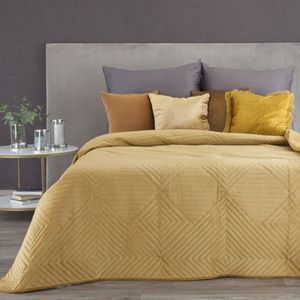 Oneiro’s luxe SOFIA /type 2/ Beddensprei Goud - 220x240 cm – bedsprei 2 persoons - goud – beddengoed – slaapkamer – spreien – dekens – wonen – slapen