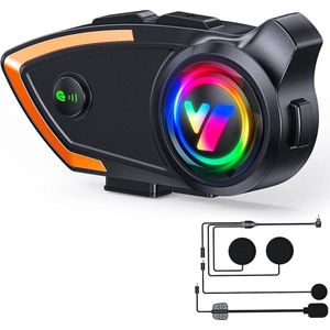 White-label Motorhelm Headset - Intercom - Bluetooth - Zwart