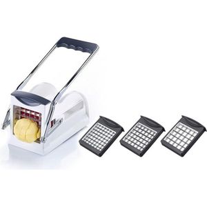 ApexArte® Multifunctionele Frietsnijder - Groentesnijder - Patatsnijder - Roestvrijstaal - Wit
