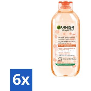 6 x Garnier - SkinActive - Micellair Reinigingswater - Milde Peeling - Alles-in-1 - 400 ml - Micellair Water - Reinigingswater - Peeling - Gezichtsreiniger - Milde Exfoliatie