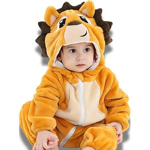 BoefieBoef Dieren Onesie Pyjama Kinderen 2-4 Jaar – Verkleedpak met Ritssluiting – Voor Carnaval, Halloween & Cadeau – Superzacht Flanel - Romper - Boxpak - Jongens - Meisjes - Leeuw geel