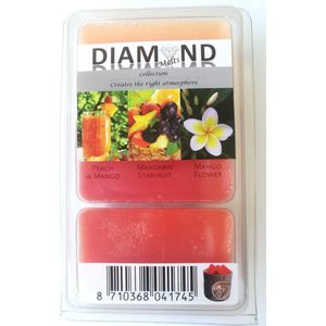 Diamond melts - waxmelts: peach & mango - mandarin starfruit - mango flower