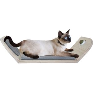 AFP Skywalk – Katten muur-meubel – Kattenbed met sisal krabmat en catnip bal – Eenvoudige muurbevestiging - Maximale belasting 23 kg - L 39 x B 28 x H 6 cm