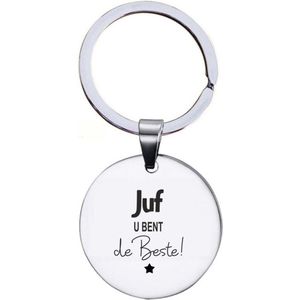 Sleutelhanger RVS - Juf U Bent De Beste