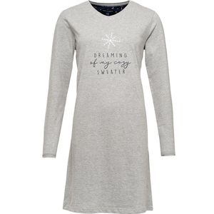 Happy Shorts Dames Kerst Pyjama Nachthemd Grijs - Maat M | big shirt | slaaphemd