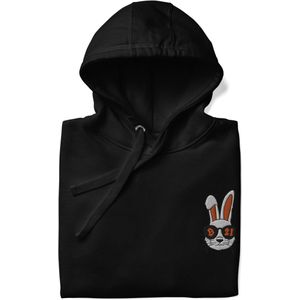 Bitcoin Hoodie - Geborduurd - Bitcoin Rabbit 21 - Unisex - Kleur Zwart - Maat M | Bitcoin cadeau| Bitcoin Trui| Bitcoin Hoodie| Bitcoin Merch| Bitcoin Kleding| Crypto Kleding