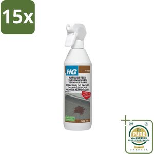 15 x HG Natuursteen Vlekken Verwijderaar 500 ml - Grootverpakking - Natuursteen Vlekken Verwijderaar - Vlekken Verwijderen Natuursteen - Kleurvlekken Verwijderen - Marmer Vlekken Verwijderen - Natuursteen Reinigen