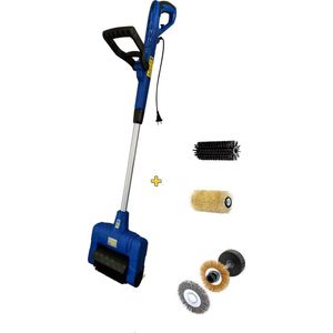 Borg DT3005 Universele Elektrische Oppervlakte en Voegenreiniger - MultiBrush - Kopere Borstel - Voegen Borstel - Onkruidborstel - Terrasreiniger - Terrasschrobber - Inclusief 4 Borstels