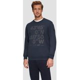 Navy Sweater - Ronde Hals - Met Frontprint - Zonder Capuchon