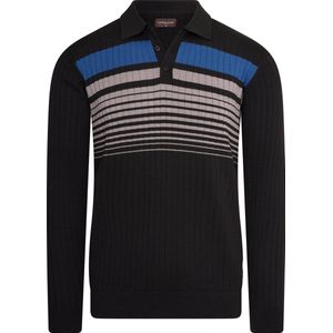 Cappuccino Italia - Heren Polo LS L/S Knit Polo - Zwart - Maat S