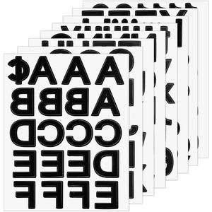 8 vellen zelfklevende vinyl letterstickers - Zwart en Wit - Doe-het-zelf Scrapbooking Stickers