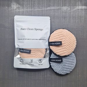 Herbruikbare make-up remover pads - cleansing sponge - 2 pieces - Grey - Pink - no skin damage