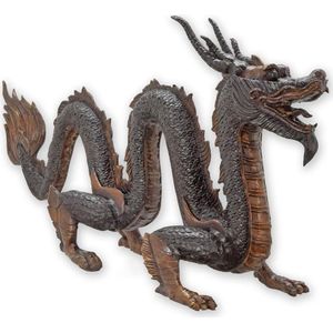 Brons beeld - Chinese draak - sculptuur - 40 cm hoog