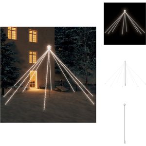 vidaXL Kerstboomverlichting - Watervalontwerp - 800 LEDs - 8 snoeren - Ster bovenop - Energiebesparend - IP44-geclassificeerd - 10m stroomsnoer - Decoratieve kerstboom