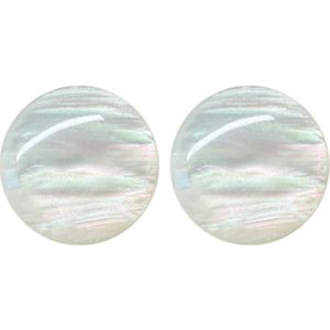Clip oorbellen Opaal wit 2.5 cm