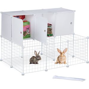 Relaxdays konijnenren metaal - binnenren konijnen - knaagdierenren buiten - caviaren