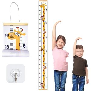 Hangbord kinderhoogteliniaal met 1 haak - Hoogtegroeitabel aan de muur gemonteerde meetliniaal - Geschikt voor slaapkamer kinderkamer wanddecoraties - 1 stuks