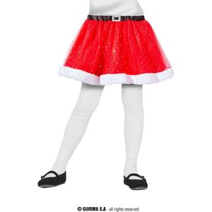 Guirma - Kerst & Oud & Nieuw Kostuum - Glitter Tutu Little Santa Rood Kind Meisje - Rood - One Size - Kerst - Verkleedkleding