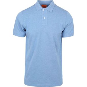 Suitable Mang Poloshirt Lichtblauw - Maat 3XL - Heren - Polo shirt Heren met Korte mouw