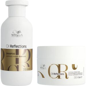 Wella - Oil Reflections Luminous Reveal Shampoo 250ml - Oil Reflections Luminous Reboost Mask 150ml - Voordeelverpakking