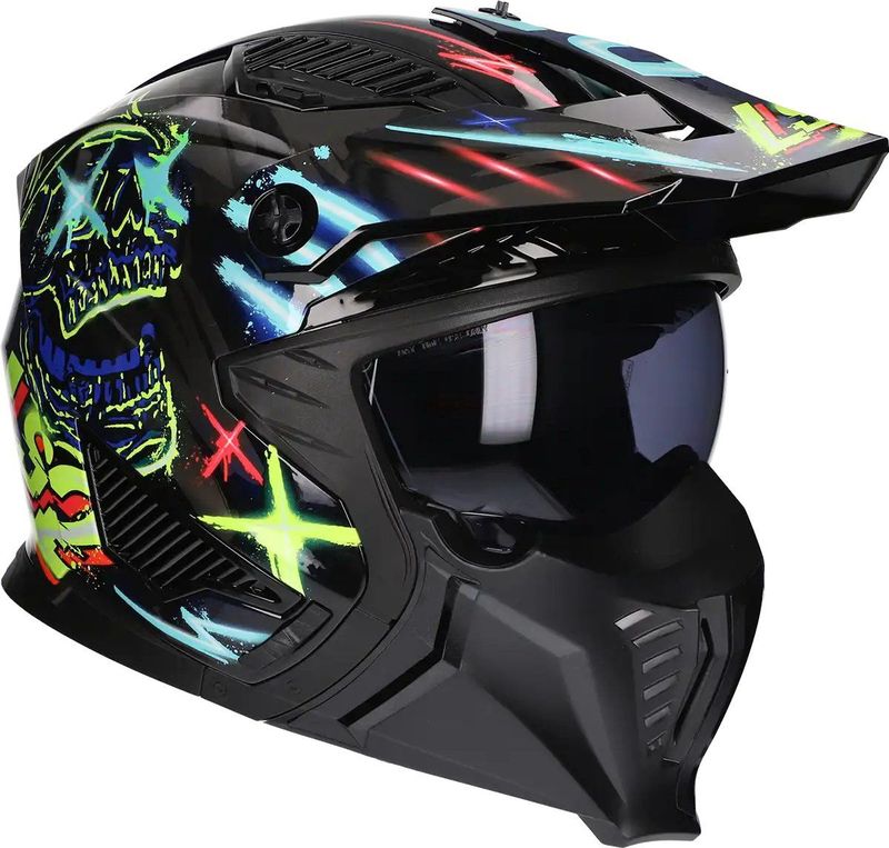 LS2 Helm Drifter Rayz OF606 zwart maat XXL