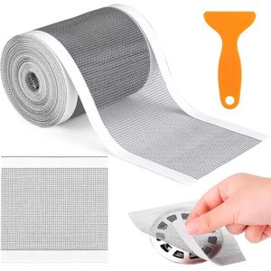 7cm*10m Wegwerp Douche Afvoer Haaropvanger Knipbaar Mesh Douche Afvoer Afdekking Stickers voor Lineaire DIY Vloer Afvoer Douche Afvoer Scherm met Verwijderingsgereedschap voor Badkamer Keuken (1 Pak)