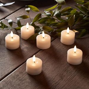 Led Kaarsen met Bewegende Vlam Set van 6 LED theelichtjes met timer echte was op batterijen LED kaarsen met afstandsbediening