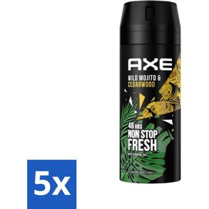 Axe Deodorant Bodyspray Green Mojito + Cedarwood 150 ml - Bulkverpakking - 5 stuks