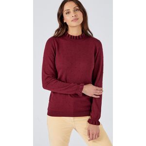 Damart - Pull in fijn reliëftricot met volants - Dames - Rood - XXL