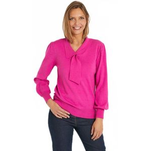 Trui van wolmix met strikhals