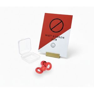 LIFE SAVERS | Focus Set | Earplugs to Focus | Focuskaartje/Niet Storen | Oordoppen en focuskaartje om te concentreren | Oordopjes | Focuskaart | Niet Storen | Concentratie | Focus | Noice Cancelling | 27dB | Stijlvol | Cadeau | Cadeauset | Koraalrood