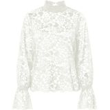 Pieces T-shirt Pcmaita Ls Lace Top Wvn 17160649 Cloud Dancer Dames Maat - M
