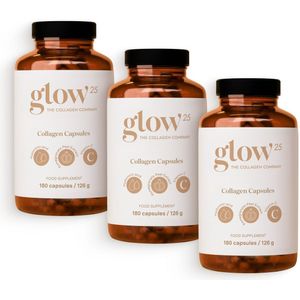 Glow25® Collageen Capsules (3x180 capsules) - Met hyaluronzuur en vitamine C