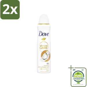 Dove Deodorant Spray - Advanced Care - Kokos & Jasmijnbloem - 150 ml - Voordeelverpakking - 2 stuks - Deodorant spray - Anti-transpirant