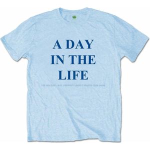 The Beatles - A Day In The Life Heren T-shirt - L - Blauw